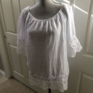 LACE TRIM BLOUSE